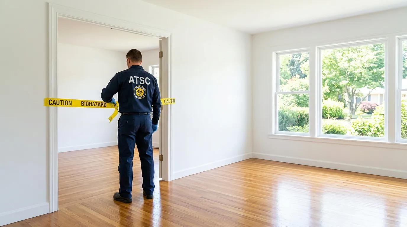 Certified biohazard cleanup crew performing Crime Scene Cleanup in Greenbrier